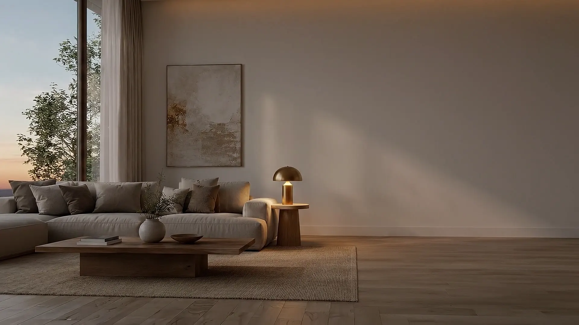 Dasselbe Wohnzimmer am Abend
